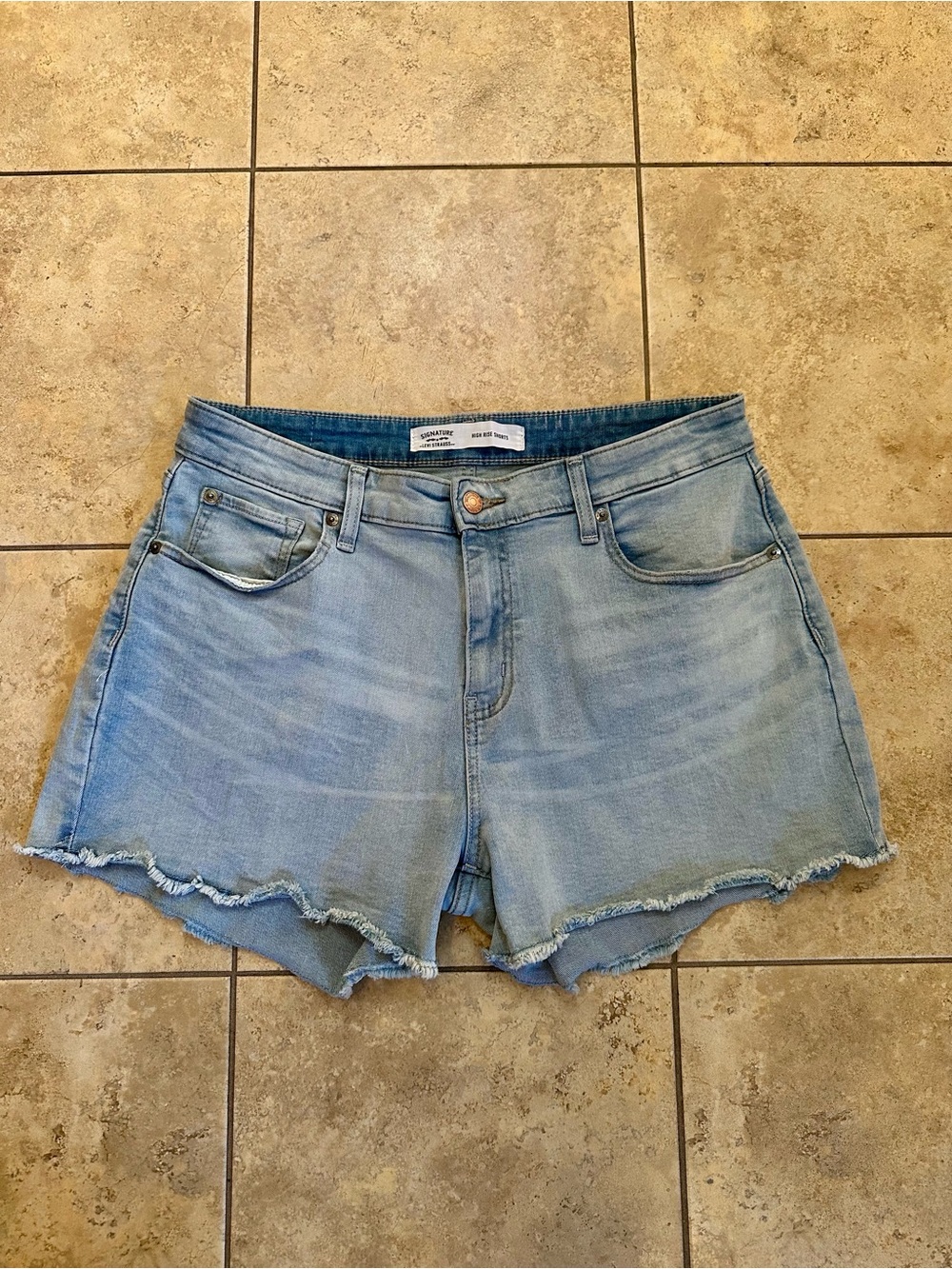 Signature by Levi Strauss Light Blue Denim High Rise Shorts